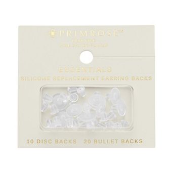 PRIMROSE 20 pc Rubber Bullet & 10 pc Rubber Disc Earring Back Set