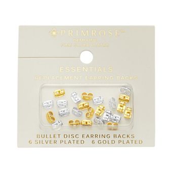 PRIMROSE 24 pc 14k Gold Flash Plated & Silver Tone Butterfly Earring Backs Set