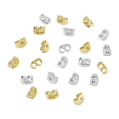 PRIMROSE 24-pc. 14k Gold Flash Plated & Silver Tone Butterfly Earring Backs Set