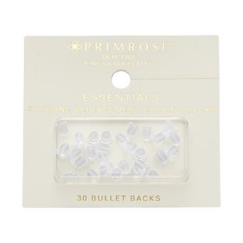 PRIMROSE 30 pc Replacement Rubber Bullet Earring Backs Set