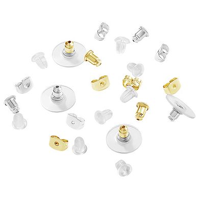 PRIMROSE 16-pc. 14k Gold Flash Plated & Silver Tone Earring Back Set