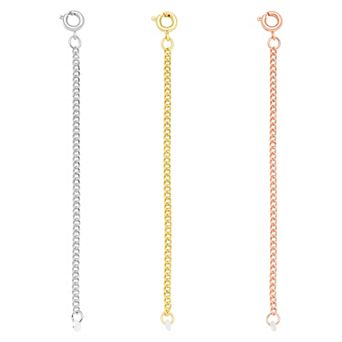 PRIMROSE 3 pc Floating Cubic Zirconia Chain Extender Set