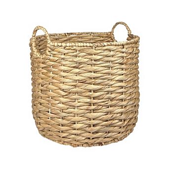 Belle Maison Large Round Natural Bin with Handles