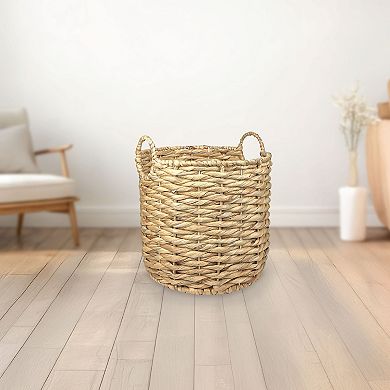 Belle Maison Medium Round Natural Bin with Handles