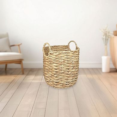 Belle Maison Small Round Natural Bin with Handles
