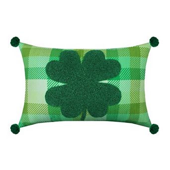 Celebrate Together™ St. Patrick's Day Plaid Clover Decorative Throw Pillow