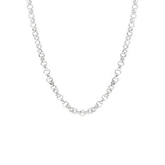 PRIMROSE Silver-Plated Rolo Chain Necklace with Cubic Zirconia Accent