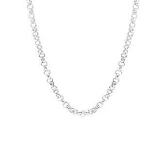 PRIMROSE Silver-Plated Rolo Chain Necklace with Cubic Zirconia Accent