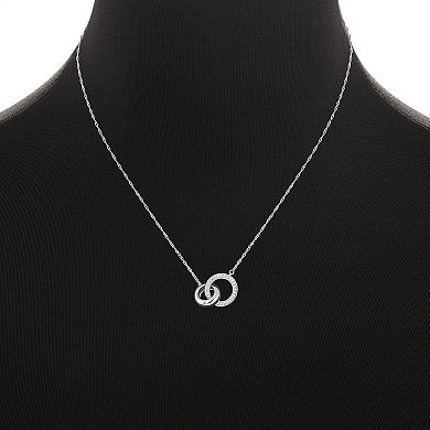 Primrose Silver-Plated Cubic Zirconia Stud Earrings & Interlocking Necklace Set