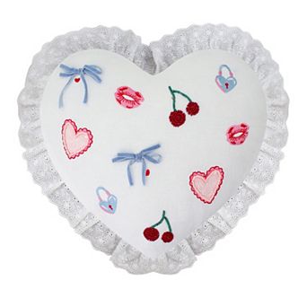 Celebrate Together™ Valentine's Day White Ruffle Heart Decorative Throw Pillow