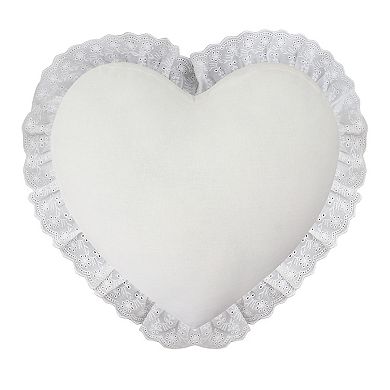 Celebrate Together™ Valentine's Day White Ruffle Heart Decorative Throw Pillow