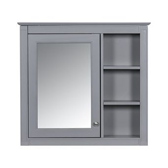 Merax Wall Mounted Bathroom Storage Cabinet, Modern Bathroom Wall Cabinet with Mirror