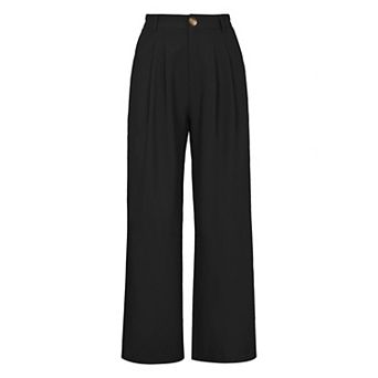 Wide Leg Dress Pants for Women's High Elastic Waisted Office Work Trousers Palazzo Pant