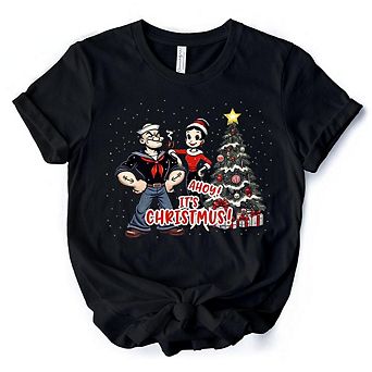 Ahoy! It's Christmus! Popeye and Olive T-Shirt, Vintage Sailor Tee for Christmas Time