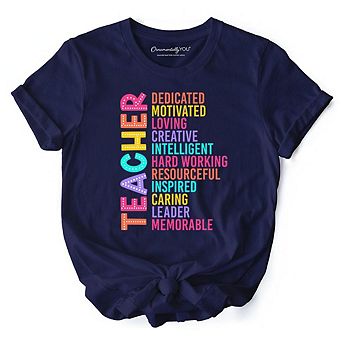 Colorful Teacher Acronym T-Shirt, Motivational Tee for Educators