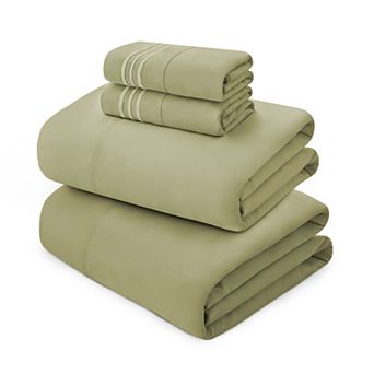 Elegant Comfort RV/Trailer 4 pc 3 Line Embroidery Bed Sheet Set - Soft as a Hotel Premium Quality
