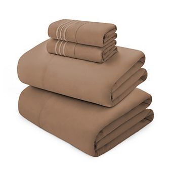 Elegant Comfort RV/Trailer 4 pc 3 Line Embroidery Bed Sheet Set - Soft as a Hotel Premium Quality