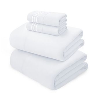 Elegant Comfort RV/Trailer 4 pc 3 Line Embroidery Bed Sheet Set - Soft as a Hotel Premium Quality