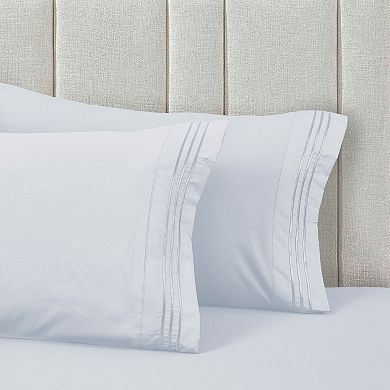 Elegant Comfort RV/Trailer 4-Piece 3 Line Embroidery Bed Sheet Set - Soft as a Hotel Premium Quality