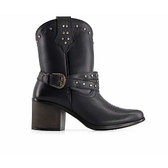 Forastero Women's Western Leather Boots with Buckle 66097