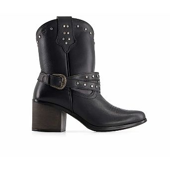 Forastero Women's Western Leather Boots with Buckle 66097