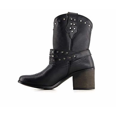 Forastero Women's Western Leather Boots with Buckle 66097