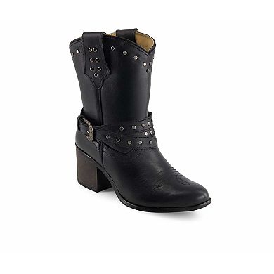 Forastero Women's Western Leather Boots with Buckle 66097