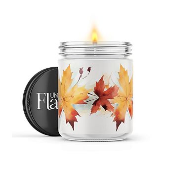 Fall Maple Leaves Candle 16-oz Candle Jar - Sweet Orange & Chili Pepper
