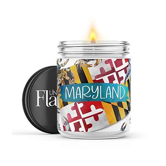 Maryland Blue Crab Flag Candle 16-oz Candle Jar - Wildflowers