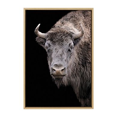 Sylvie American Bison Buffalo Yellowstone Wildlife Animal Framed Canvas by Xyo