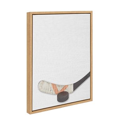 Sylvie Hockey Stick and Puck Framed Canvas