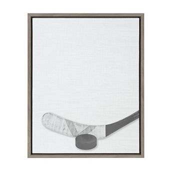 Sylvie Hockey Stick and Puck Framed Canvas