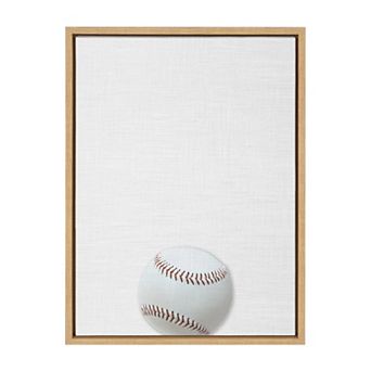 Sylvie Color Baseball Portrait Framed Canvas