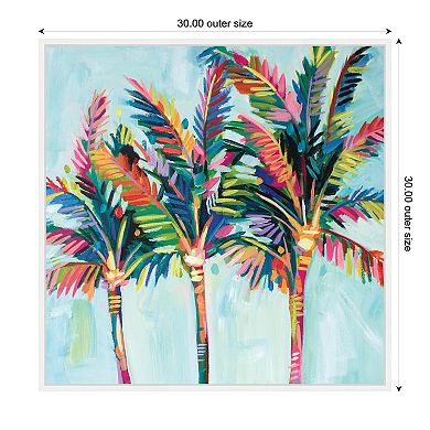 Sylvie Rainbow Coconuts Framed Canvas by Rachel Christopoulos
