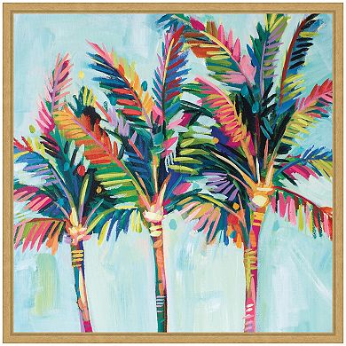Sylvie Rainbow Coconuts Framed Canvas by Rachel Christopoulos
