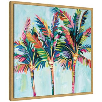 Sylvie Rainbow Coconuts Framed Canvas by Rachel Christopoulos