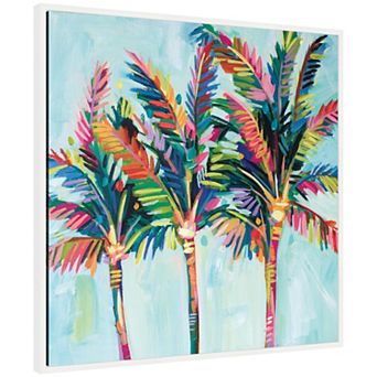 Sylvie Rainbow Coconuts Framed Canvas by Rachel Christopoulos