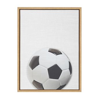 Sylvie Color Soccer Ball Portrait Framed Canvas