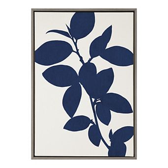 Sylvie Blue Botanical Framed Canvas