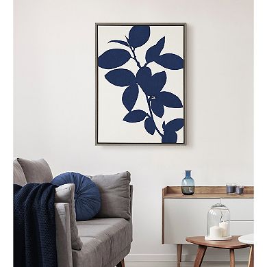 Sylvie Blue Botanical Framed Canvas