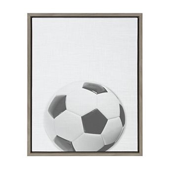 Sylvie Soccer Ball Portrait Framed Canvas
