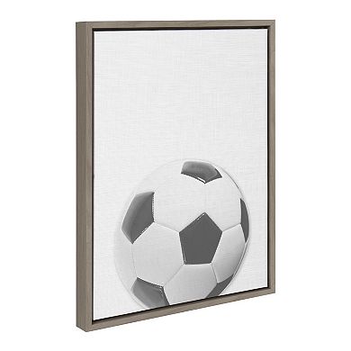 Sylvie Soccer Ball Portrait Framed Canvas
