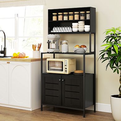HOMCOM Bakerfts Rack Bar Cabinet with Power Outlet