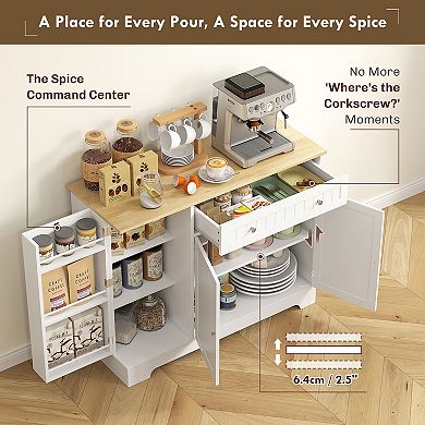 41inch Sideboard Buffet Cabinet with Storage Drawer, Adjustable Shelf