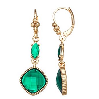 Napier Gold Tone Simulated Crystal Linear Earrings