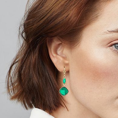 Napier Gold Tone Simulated Crystal Linear Earrings