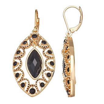 Napier Gold Tone Simulated Crystal Orbital Earrings