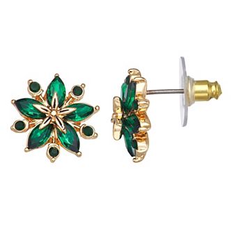 Napier Gold-Tone Simulated Crystal Stud Earrings