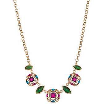 Napier Gold Tone Floral Accent Necklace