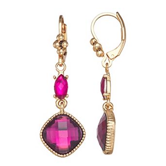 Napier Gold Tone Linear Dangle Earrings